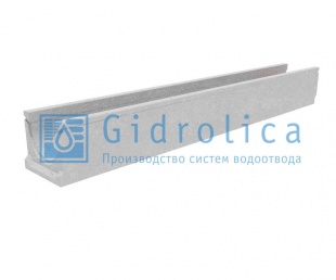 Лоток водоотводный Gidrolica Standart из бетона 14*12,5*100см арт.13801